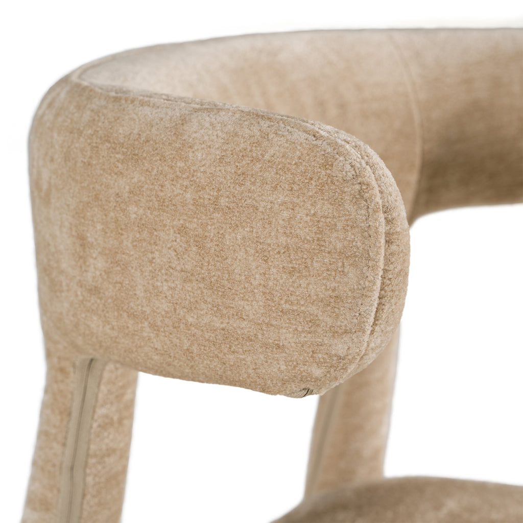 Homan - Modern Beige Velvet Dining Chair