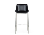 Hooper - Modern Black Eco-Leather Bar Stool (Set of 2)