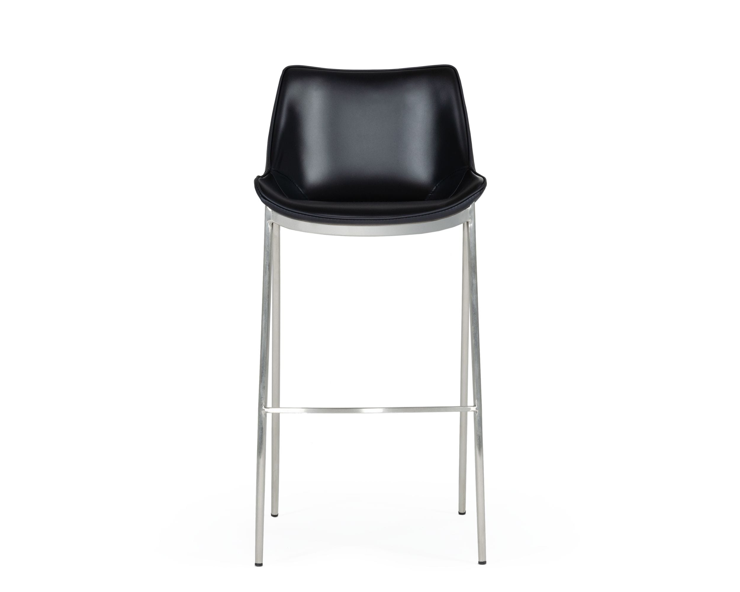 Hooper - Modern Black Eco-Leather Bar Stool (Set of 2)