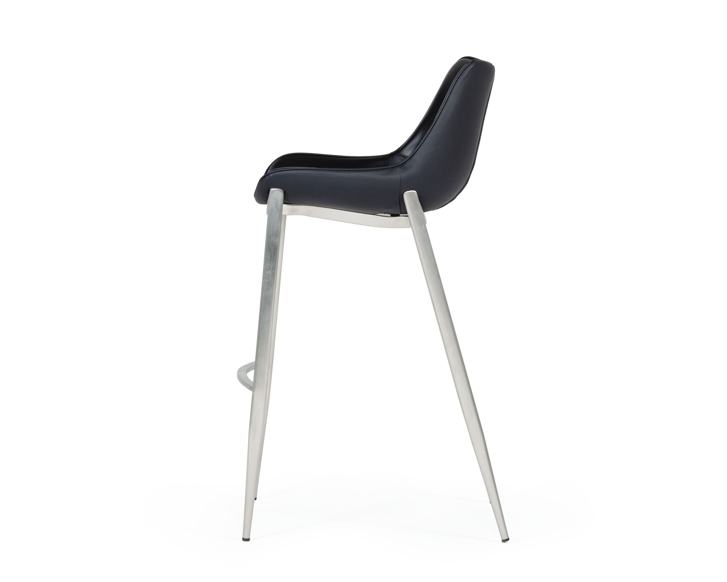 Hooper - Modern Black Eco-Leather Bar Stool (Set of 2)