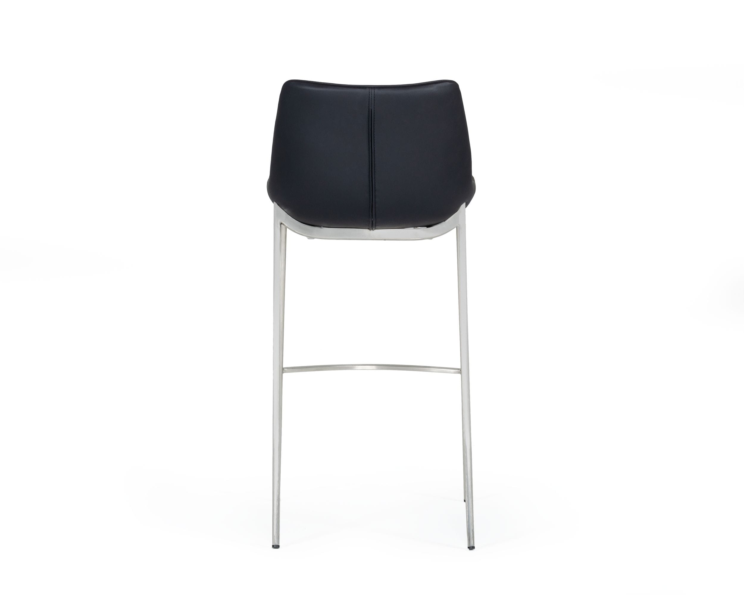 Hooper - Modern Black Eco-Leather Bar Stool (Set of 2)