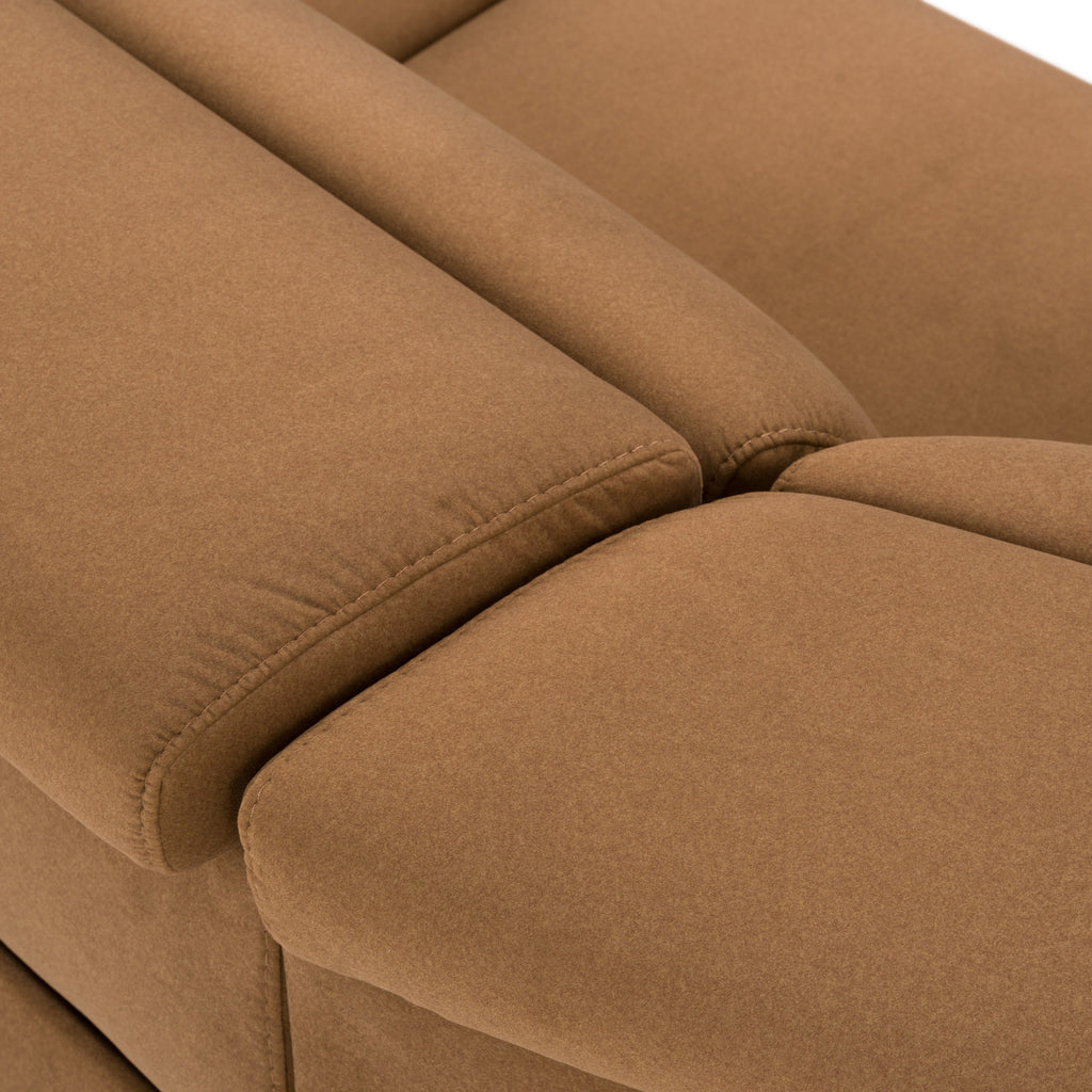 Horton - Modern Brown Fabric Sectional Sofa with 3 Recliners