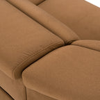 Horton - Modern Brown Fabric Sectional Sofa with 3 Recliners