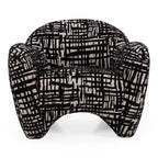 Hurd - Modern Black + Beige Pattern Fabric Accent Chair