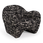 Hurd - Modern Black + Beige Pattern Fabric Accent Chair