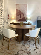 Depew - Mid-Century Modern Walnut Round Dining Table