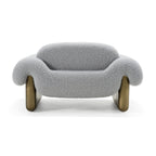 Imagine - Contemporary Grey Fabric + Antique Brass Accent Chair