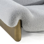 Imagine - Contemporary Grey Fabric + Antique Brass Accent Chair