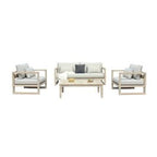 Calm - Outdoor Grey + Acacia Sofa Set