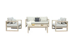 Calm - Outdoor Grey + Acacia Sofa Set