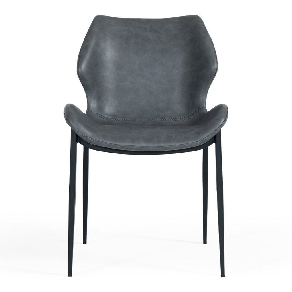 Instone - Industrial Dark Grey Eco-Leather Dining Chair (Set of 2)