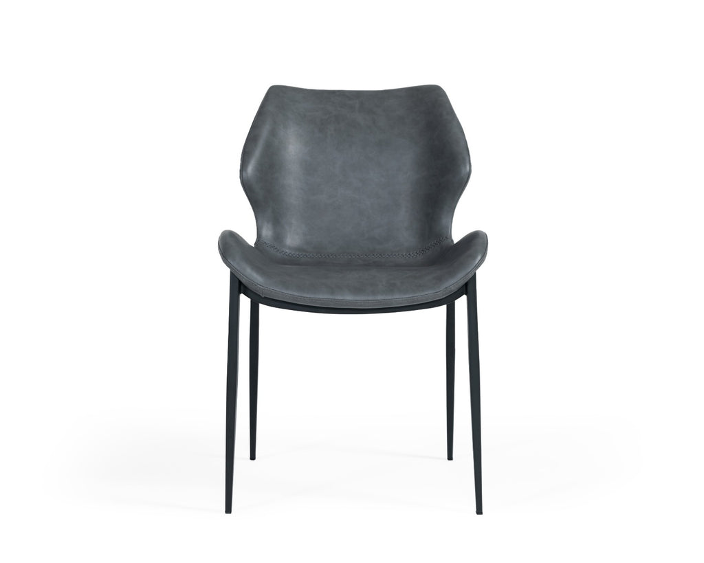 Instone - Industrial Dark Grey Eco-Leather Dining Chair (Set of 2)