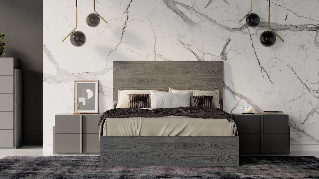 Lucia - Italian Modern Matte Grey / Elm Grey Bed - Italian Modern Matte Grey / Elm Grey Bed