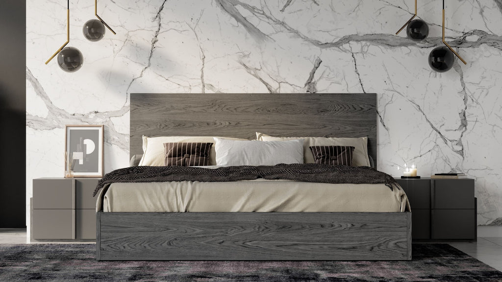Lucia - Italian Modern Matte Grey / Elm Grey Bed - Italian Modern Matte Grey / Elm Grey Bed