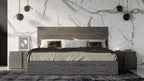 Lucia - Italian Modern Matte Grey + Elm Grey 4-Piece Bedroom Set - Italian Modern Matte Grey + Elm Grey 4 - Piece Bedroom Set