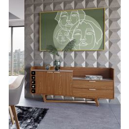 James - Contemporary Walnut & White Buffet