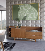James - Contemporary Walnut & White Buffet