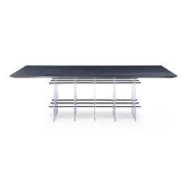 Inverness - Contemporary Black Oak + Acrylic Dining Table