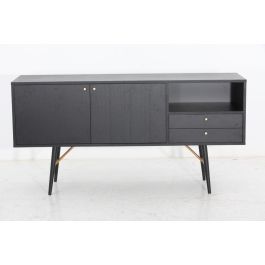 Billy Modern Black Oak & Gold Buffet