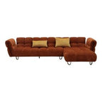 Jacinda - Modern Burnt Orange Fabric Right Facing Sectional Sofa + 2 Yellow Pillows