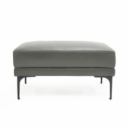 Jacoba - Modern Dark Grey Leather Rectangular Ottoman