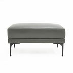 Jacoba - Modern Dark Grey Leather Rectangular Ottoman