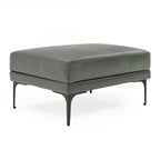 Jacoba - Modern Dark Grey Leather Rectangular Ottoman