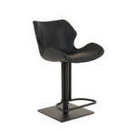Jaffee - Industrial Black Eco-Leather Adjustable Bar Stool