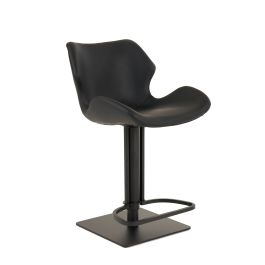 Jaffee - Industrial Black Eco-Leather Adjustable Bar Stool