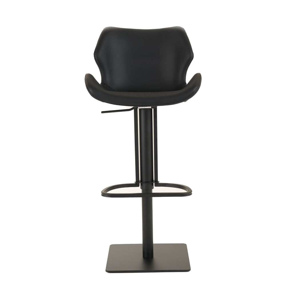 Jaffee - Industrial Black Eco-Leather Adjustable Bar Stool