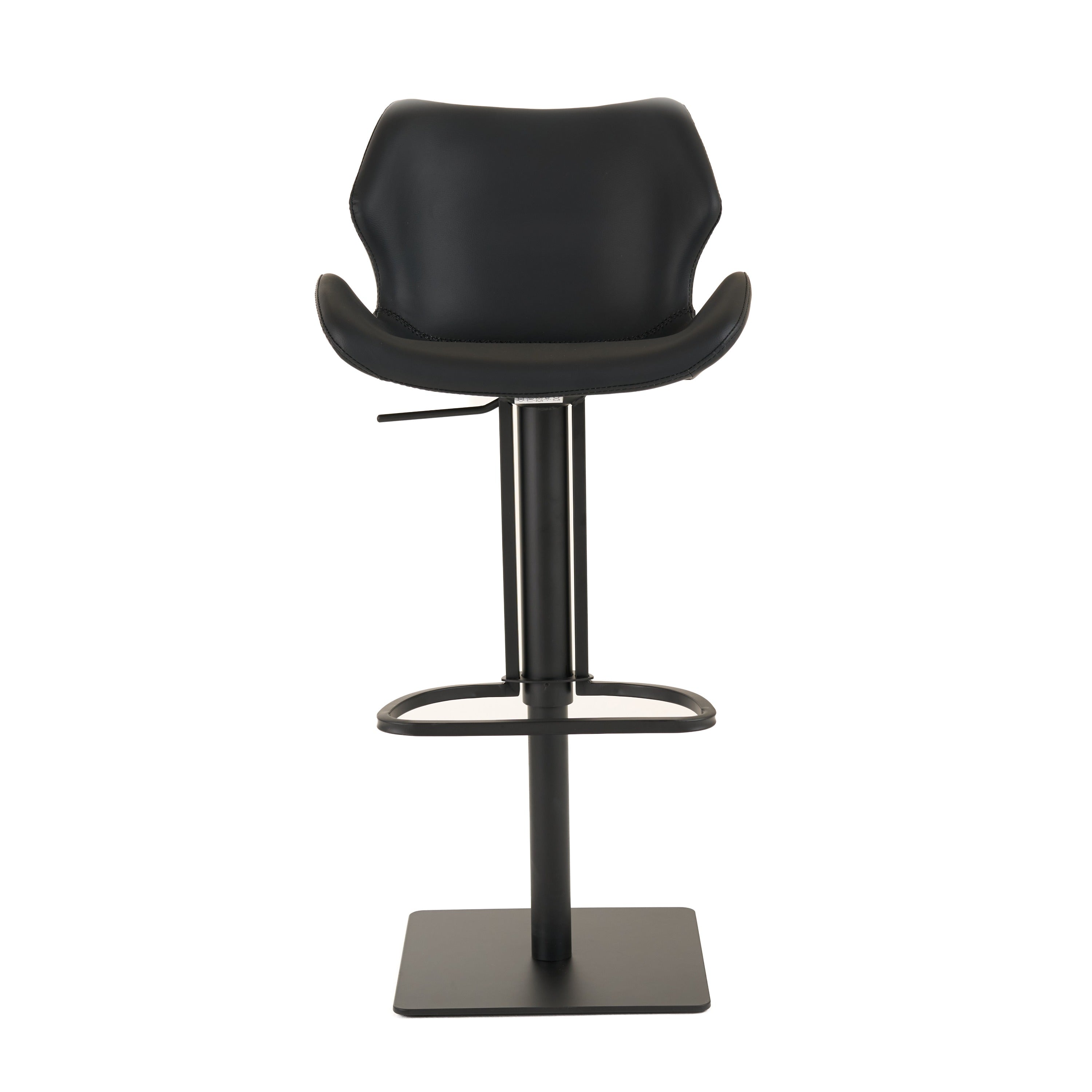 Jaffee - Industrial Black Eco-Leather Adjustable Bar Stool