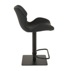 Jaffee - Industrial Black Eco-Leather Adjustable Bar Stool