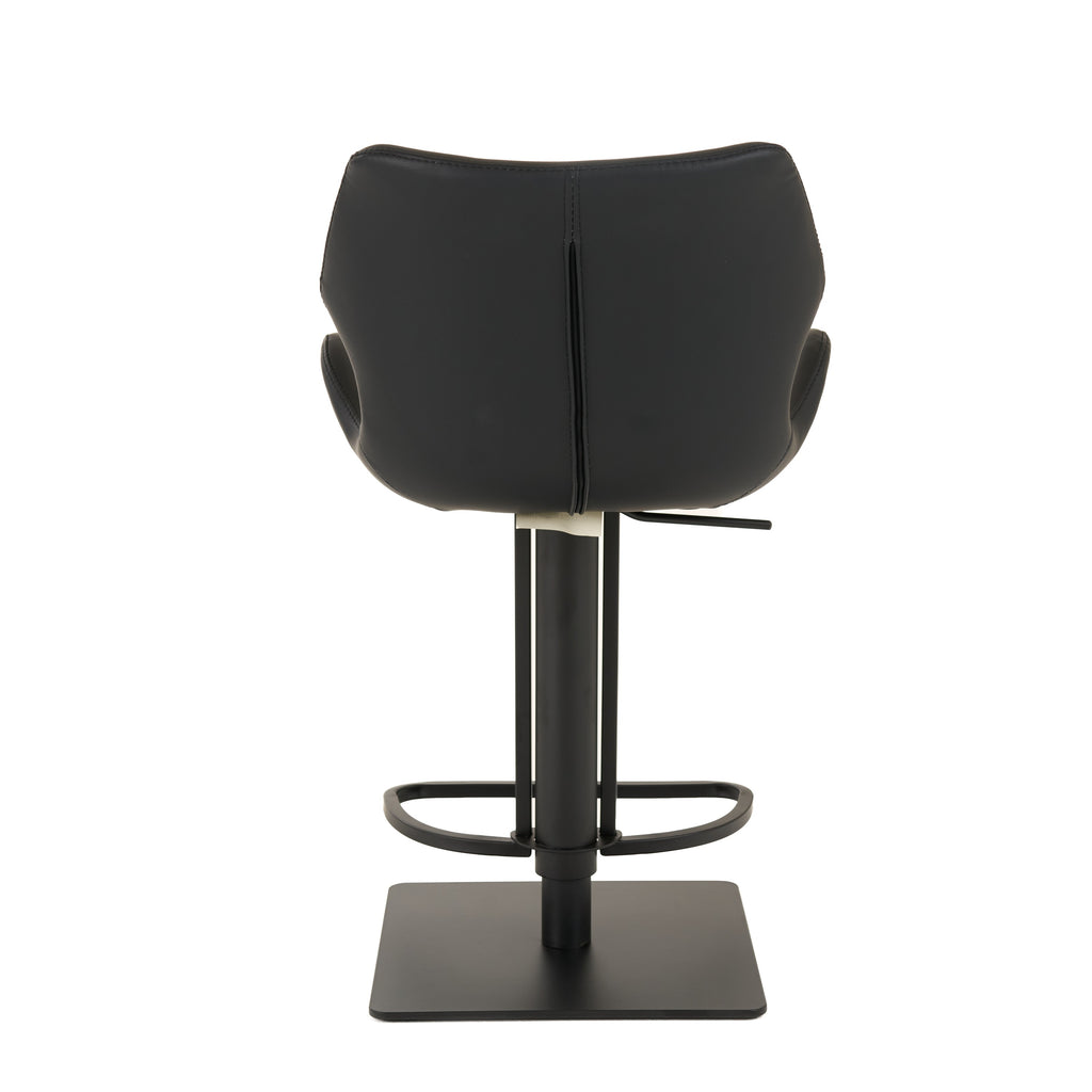 Jaffee - Industrial Black Eco-Leather Adjustable Bar Stool
