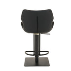 Jaffee - Industrial Black Eco-Leather Adjustable Bar Stool