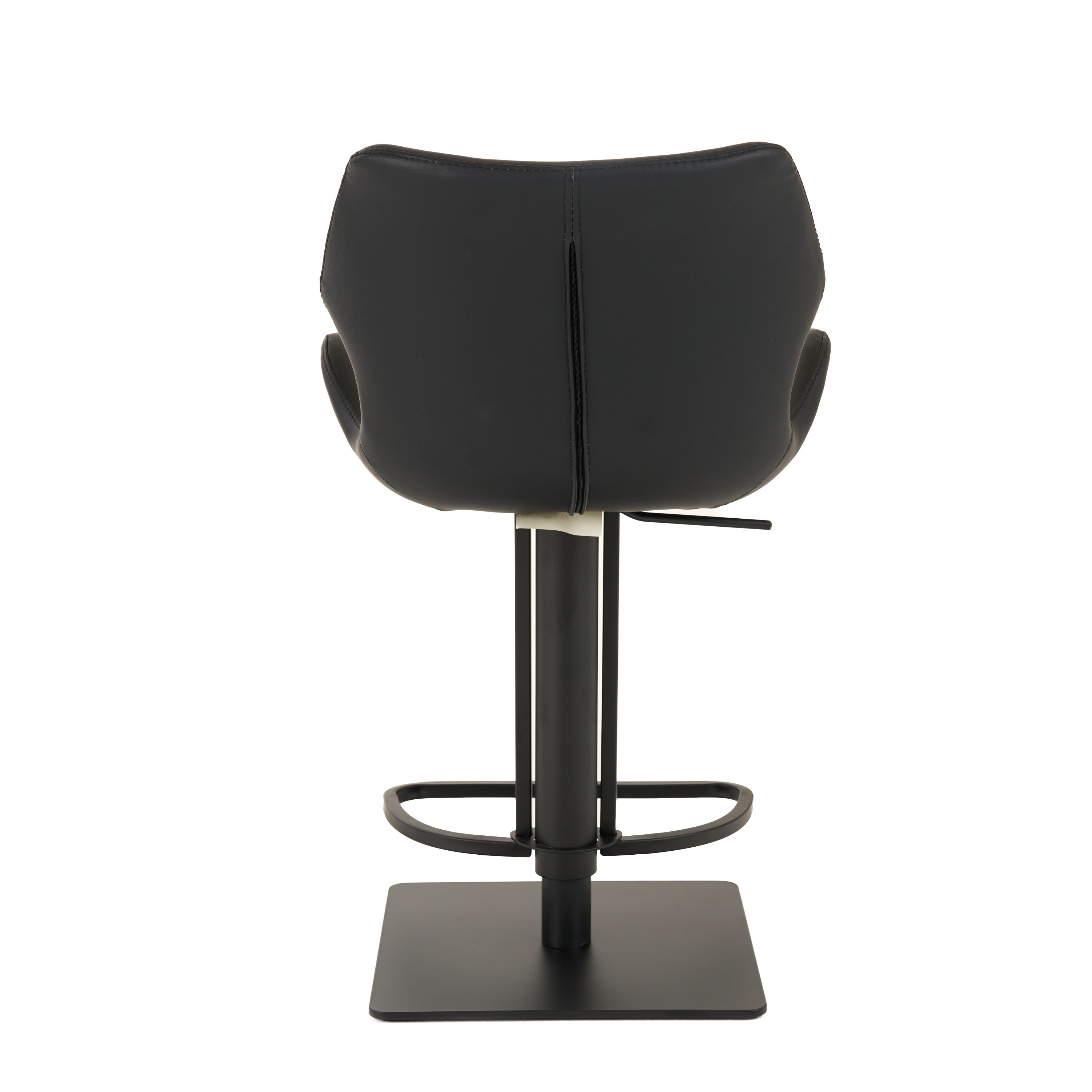 Jaffee - Industrial Black Eco-Leather Adjustable Bar Stool