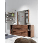 Jagger Modern Walnut Dresser & Mirror Set