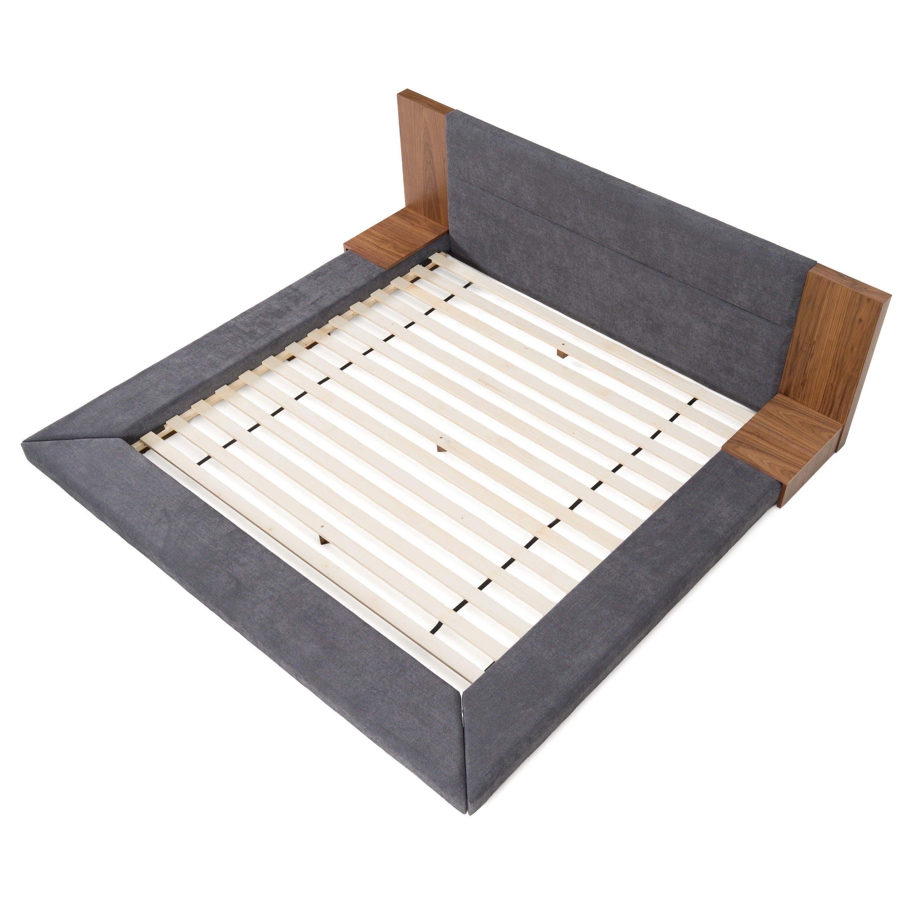 Jagger Modern Dark Grey & Walnut Bed