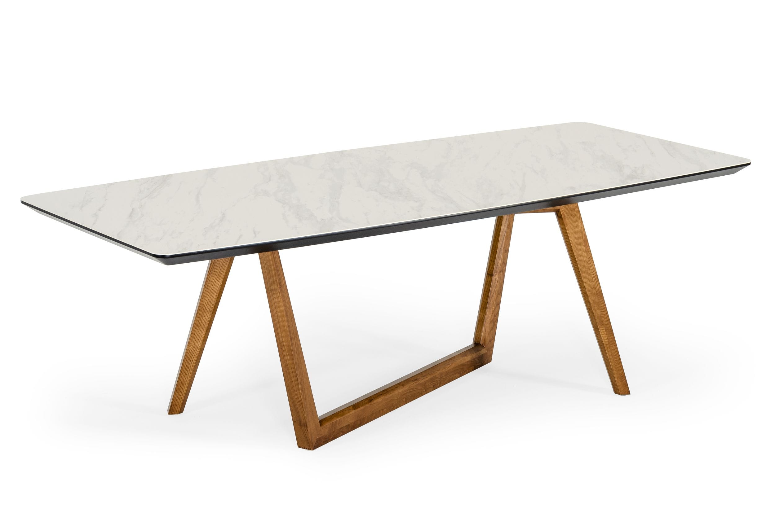 James - Contemporary Walnut & White Dining Table