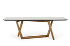 James - Contemporary Walnut & White Dining Table