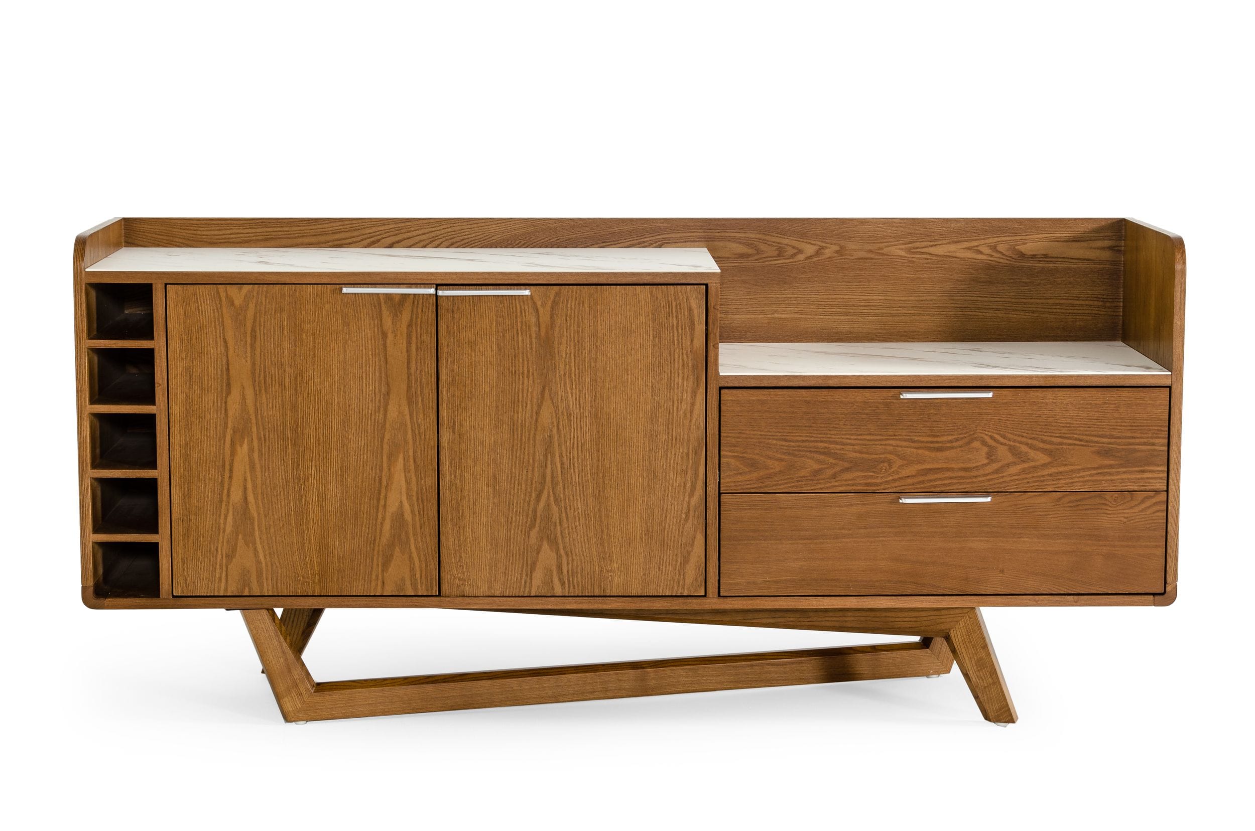 James - Contemporary Walnut & White Buffet