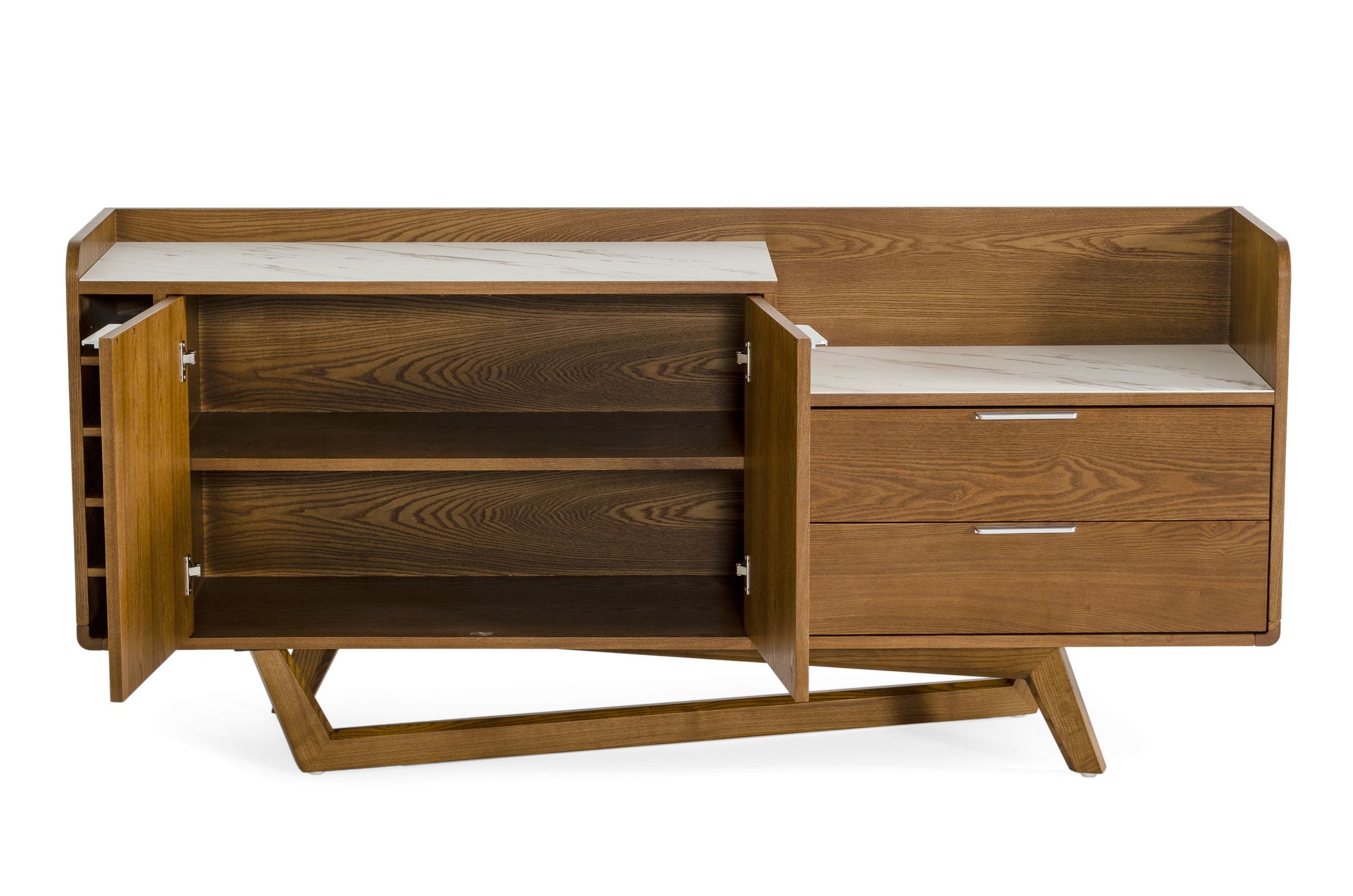 James - Contemporary Walnut & White Buffet
