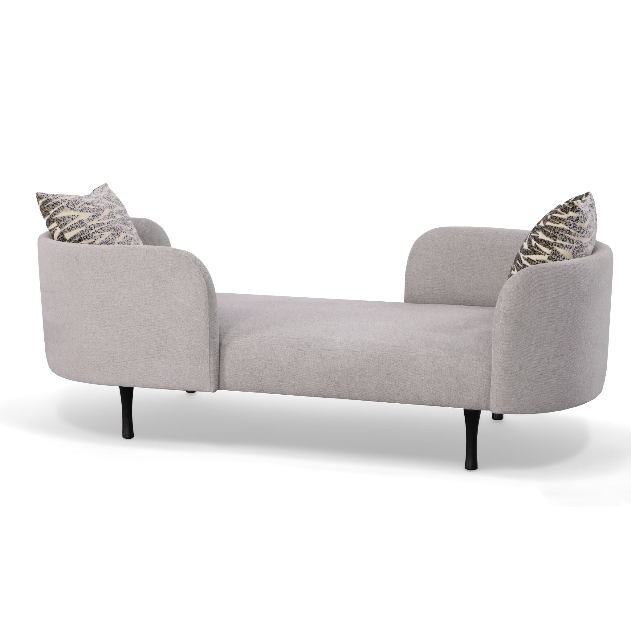 Jamie - Glam Light Grey Fabric Two Seater Chaise