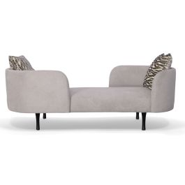 Jamie - Glam Light Grey Fabric Two Seater Chaise