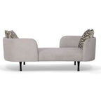 Jamie - Glam Light Grey Fabric Two Seater Chaise