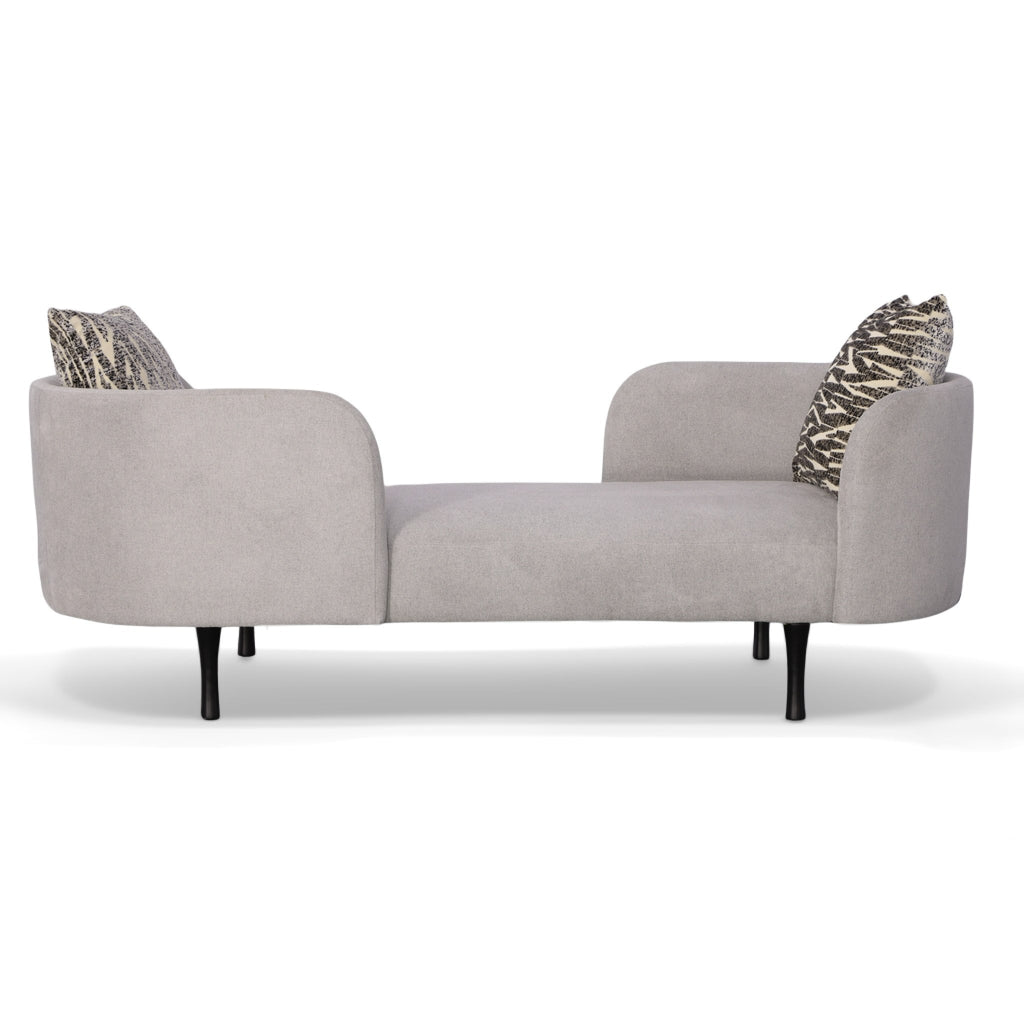 Jamie - Glam Light Grey Fabric Two Seater Chaise
