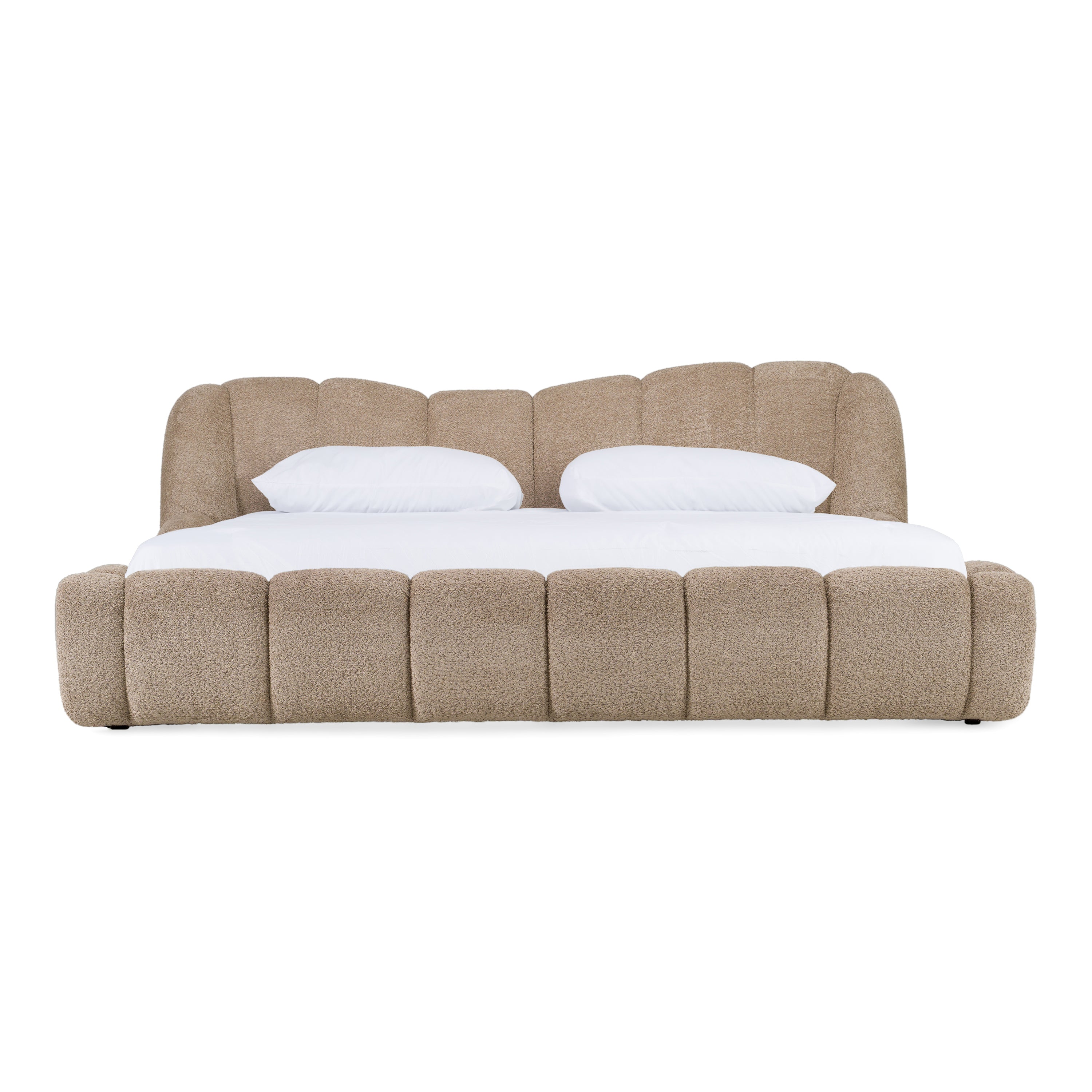 Janine - Modern Tan Fabric Bed - Modern Tan Fabric Bed