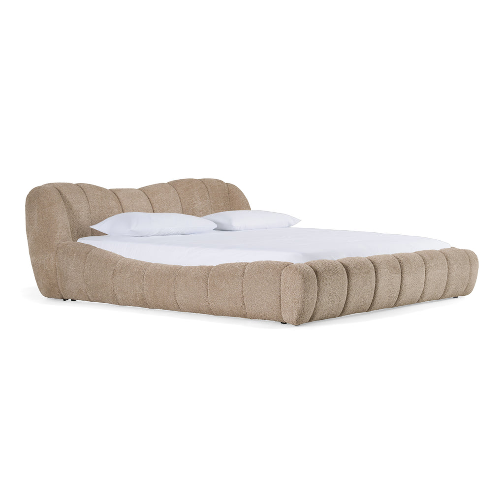Janine - Modern Tan Fabric Bed - Modern Tan Fabric Bed