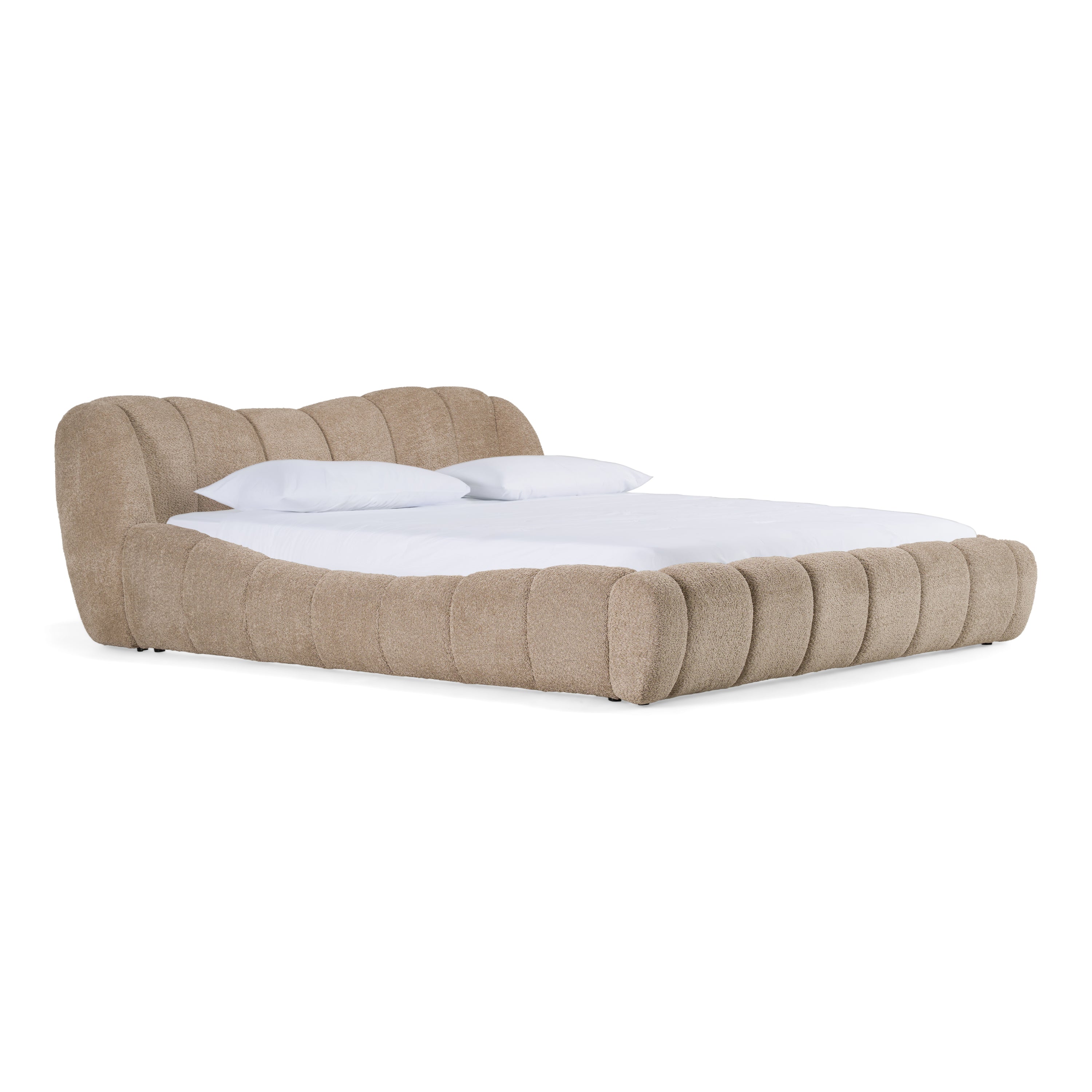 Janine - Modern Tan Fabric Bed - Modern Tan Fabric Bed