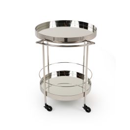 Jeeves - Modern Stainless Steel + Mirror Rolling Cart