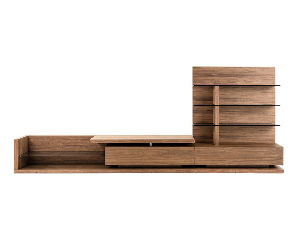 Jefferson - Mid-Century Modern Reversible Walnut Entertainment Center
